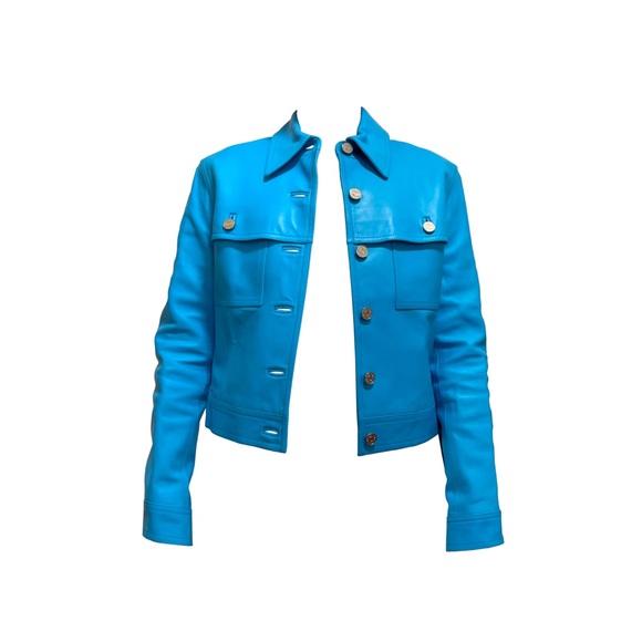 Celine Jackets & Blazers - Vintage Celine 2000 Blue Leather Jacket